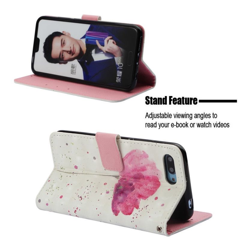 Bescherming Hoesje Honor 10 Telefoonhoesje Aquarel Klaproos