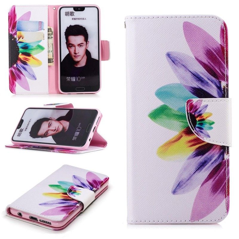 Bescherming Hoesje Honor 10 Telefoonhoesje Aquarelbloem