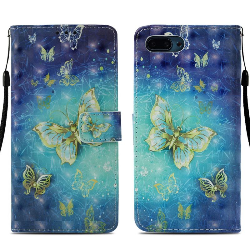 Bescherming Hoesje Honor 10 Telefoonhoesje Gouden Vlinders
