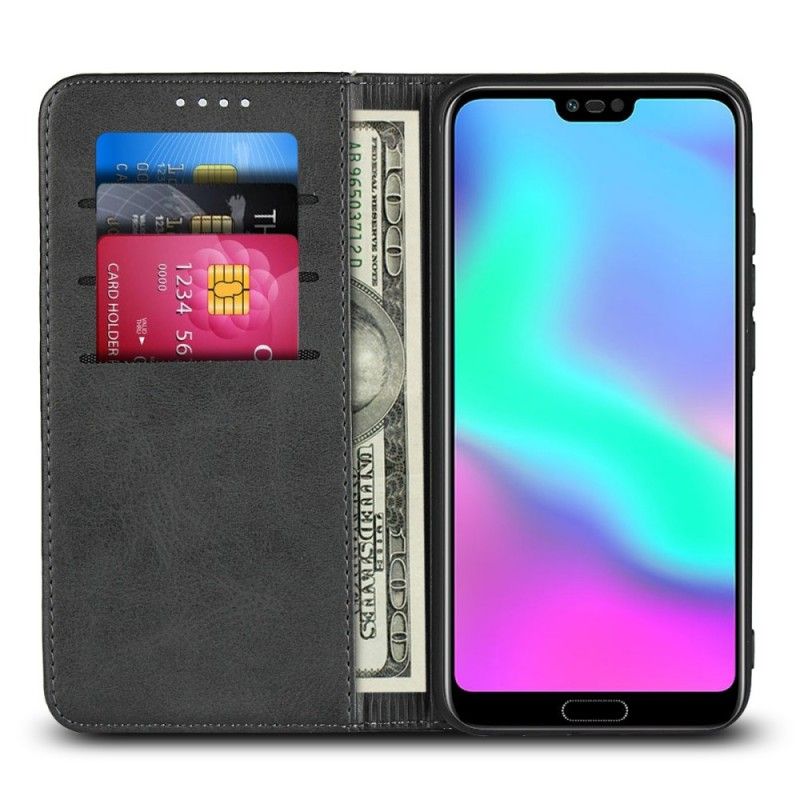 Folio-hoesje Honor 10 Rood Zwart Leereffect
