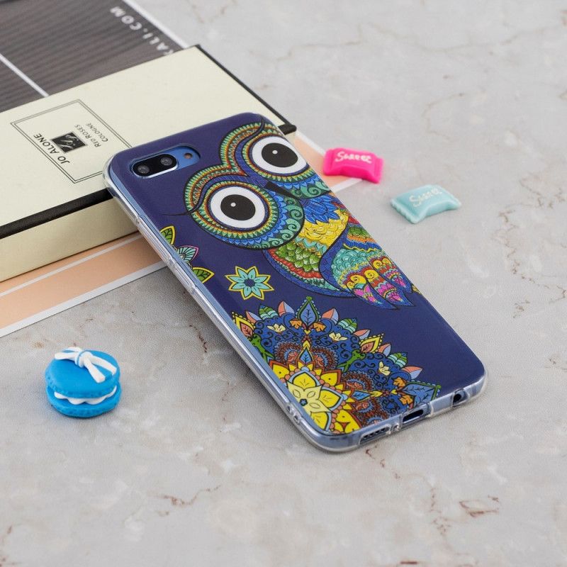 Hoesje Honor 10 Fluorescerende Mandala-Uil