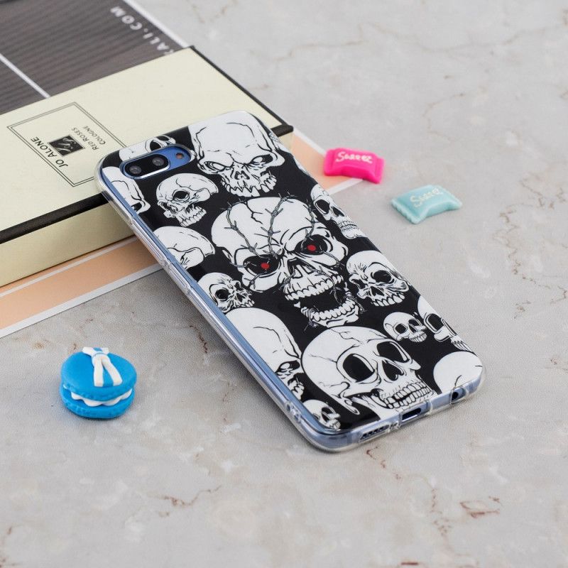 Hoesje voor Honor 10 Aandacht Fluorescerende Schedels