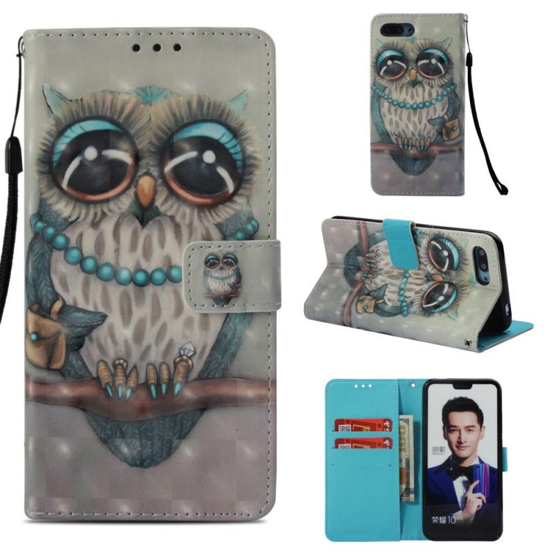 Leren Hoesje Honor 10 Juffrouw Uil