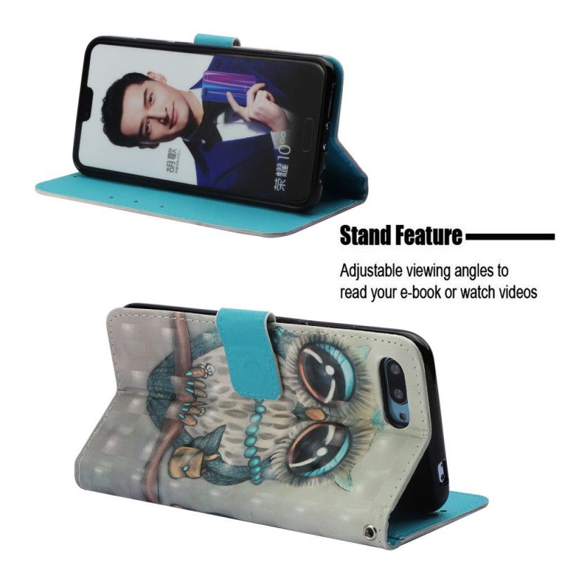 Leren Hoesje Honor 10 Juffrouw Uil