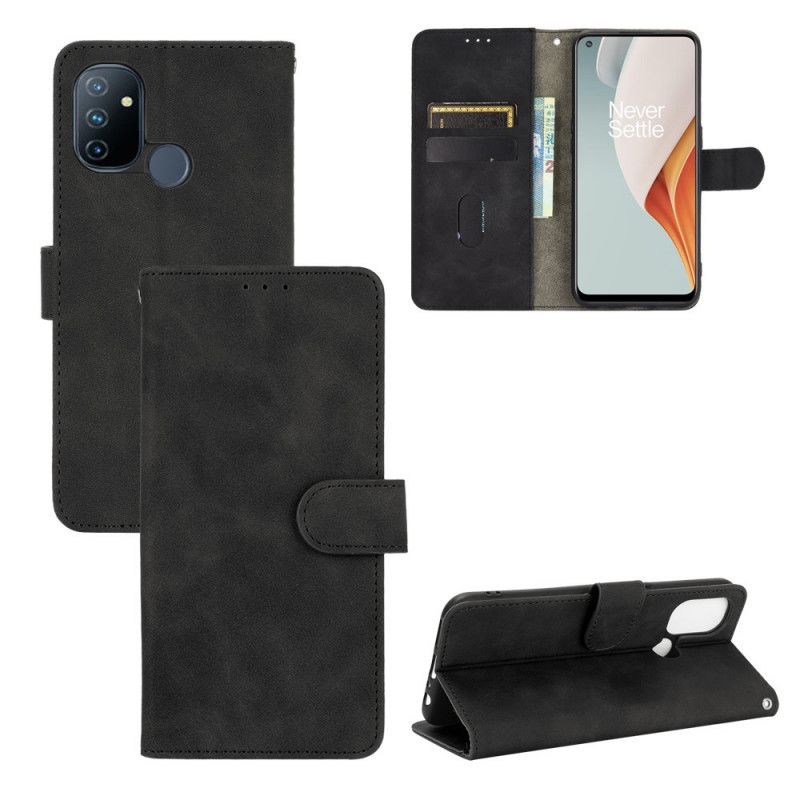 Bescherming Hoesje OnePlus Nord N100 Magenta Zwart Huid-Aanraking