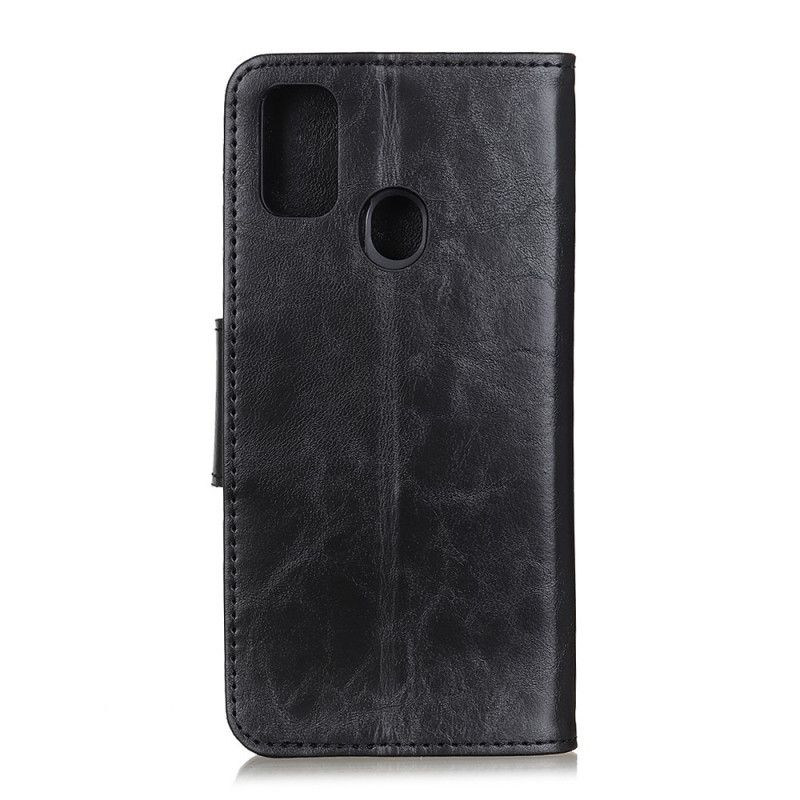 Bescherming Hoesje OnePlus Nord N100 Rood Zwart Omkeerbare Splitlederen Sluiting