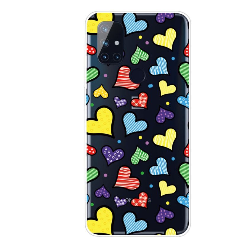 Case Hoesje OnePlus Nord N100 Telefoonhoesje Veelkleurige Harten