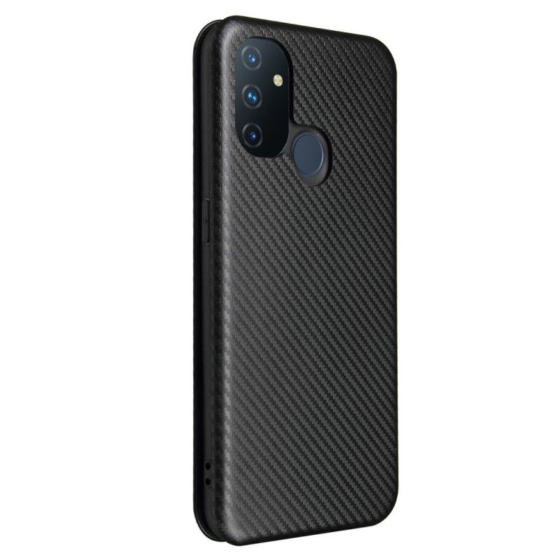 Folio-hoesje OnePlus Nord N100 Groen Zwart Koolstofvezel