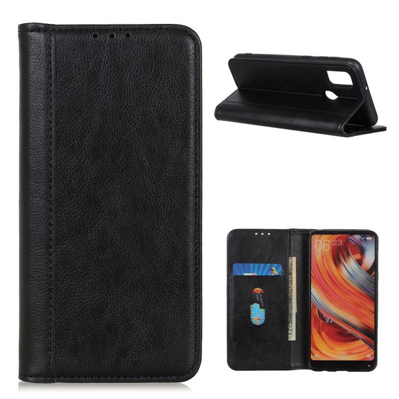 Folio-hoesje OnePlus Nord N100 Groen Zwart Telefoonhoesje Elegant Split Lychee Leer