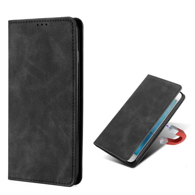 Folio-hoesje OnePlus Nord N100 Rood Zwart Zijdezacht Leereffect