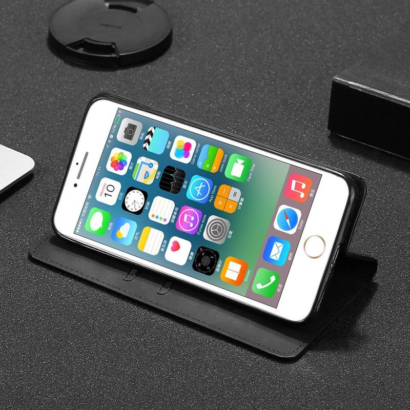 Folio-hoesje OnePlus Nord N100 Rood Zwart Zijdezacht Leereffect