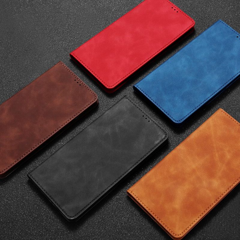 Folio-hoesje OnePlus Nord N100 Rood Zwart Zijdezacht Leereffect