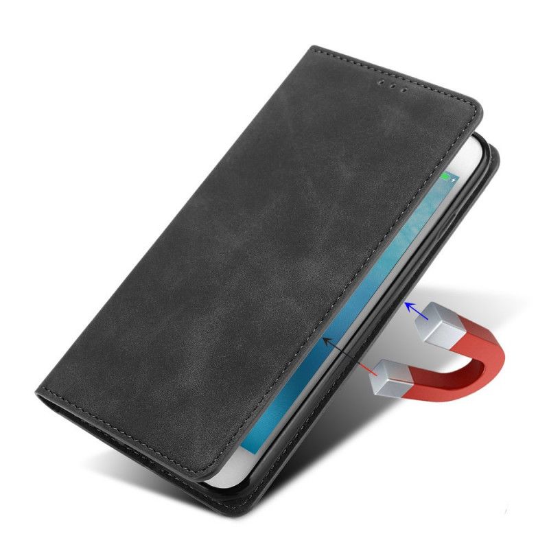 Folio-hoesje OnePlus Nord N100 Rood Zwart Zijdezacht Leereffect