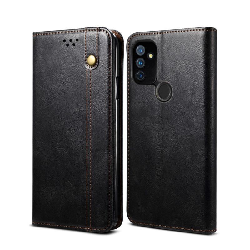 Folio-hoesje voor OnePlus Nord N100 Groen Zwart Gewaxt Imitatieleer