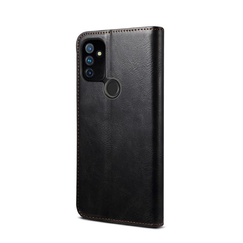 Folio-hoesje voor OnePlus Nord N100 Groen Zwart Gewaxt Imitatieleer