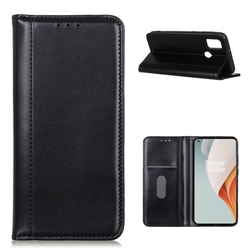 Folio-hoesje voor OnePlus Nord N100 Rood Zwart Premium Splitleer