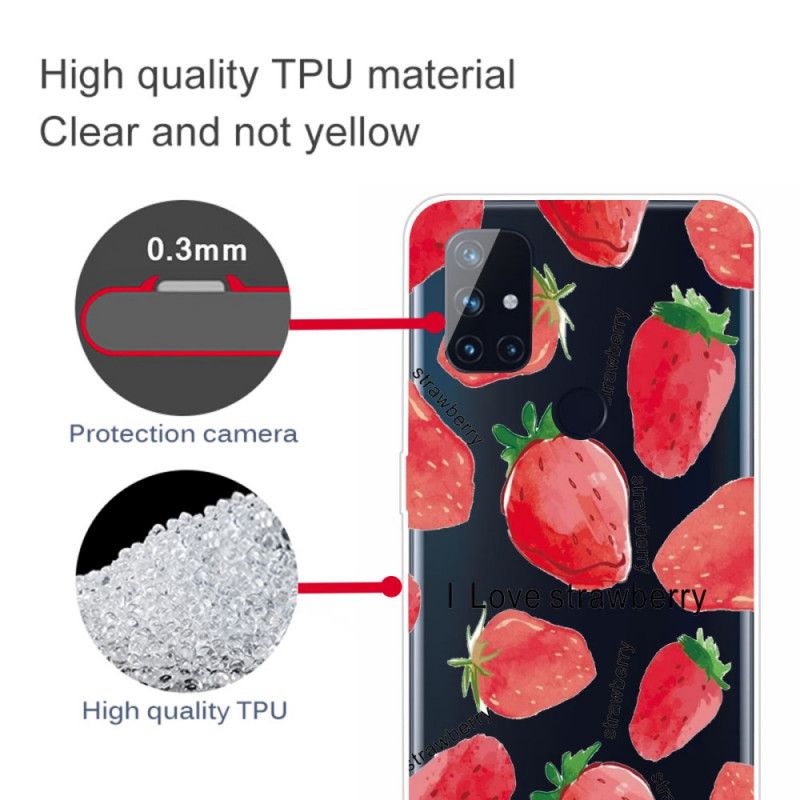 Hoesje OnePlus Nord N100 Aardbeien / Ik Hou Van Aardbei