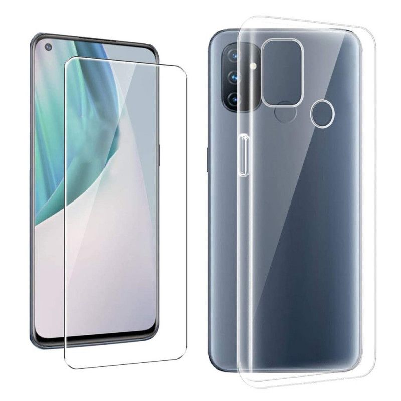 Hoesje OnePlus Nord N100 Combinatie Van Schaal En Scherm Van Gehard Glas
