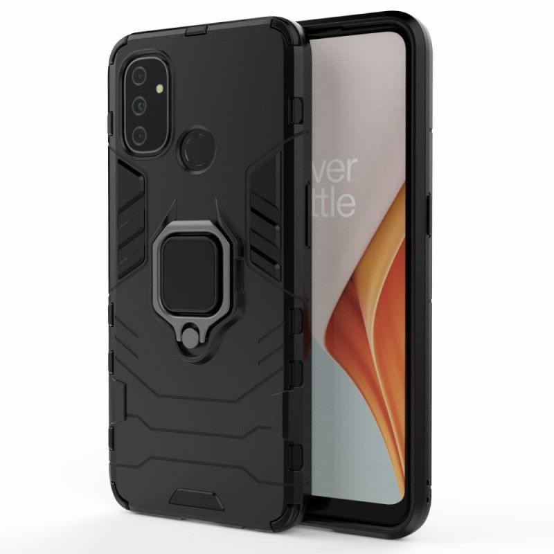 Hoesje OnePlus Nord N100 Rood Zwart Resistente Ring