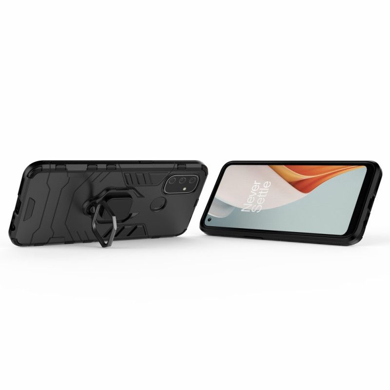 Hoesje OnePlus Nord N100 Rood Zwart Resistente Ring