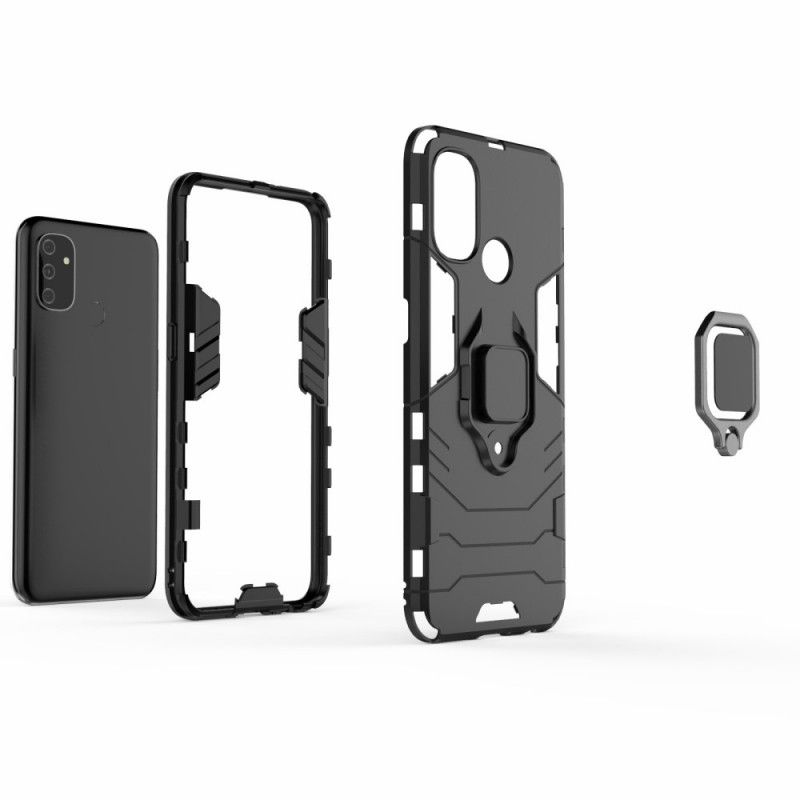 Hoesje OnePlus Nord N100 Rood Zwart Resistente Ring