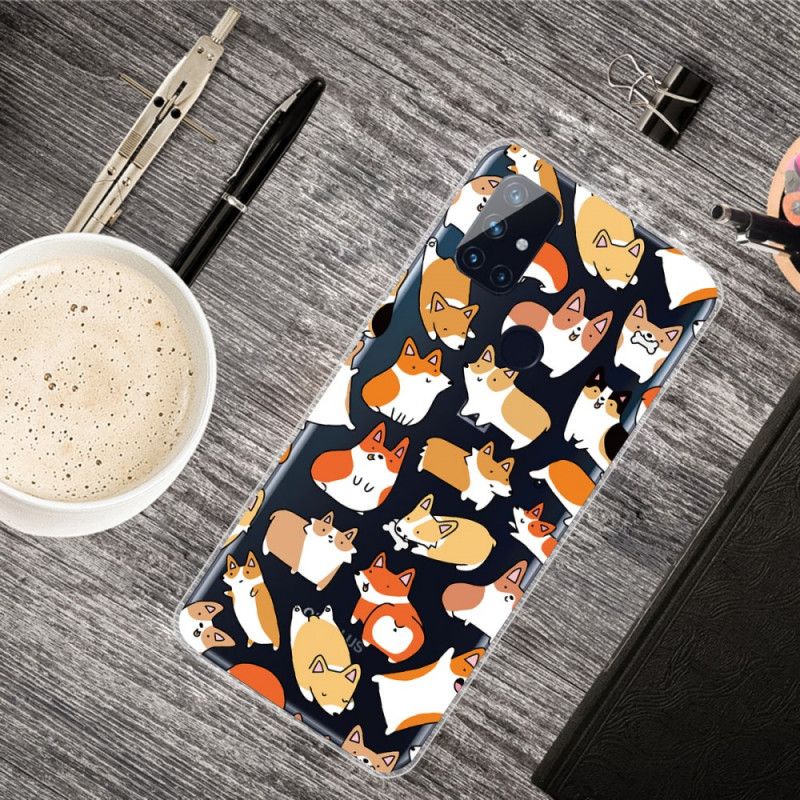 Hoesje OnePlus Nord N100 Telefoonhoesje Transparant Meerdere Honden