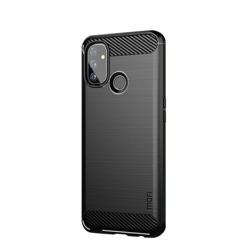 Hoesje voor OnePlus Nord N100 Grijs Zwart Mofi Geborstelde Koolstofvezel
