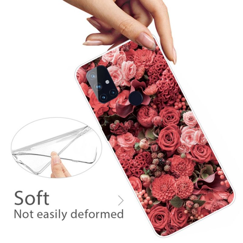 Hoesje voor OnePlus Nord N100 Roze Rood Intense Bloemen