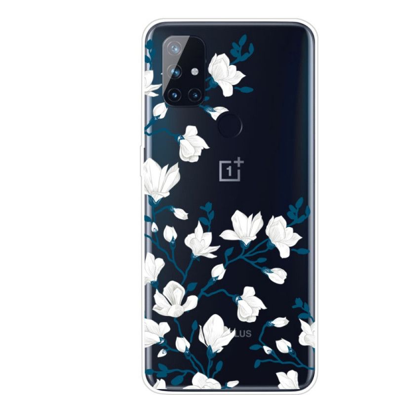 Hoesje voor OnePlus Nord N100 Witte Bloemen