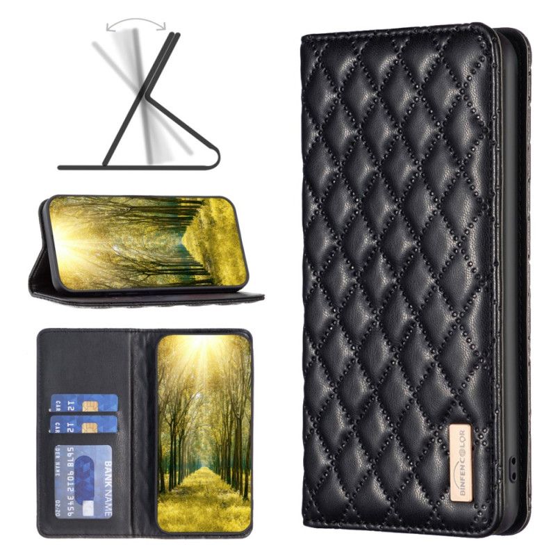 Folio-hoesje Xiaomi Redmi Note 13 Pro Plus 5g Gewatteerde Binfen Kleur