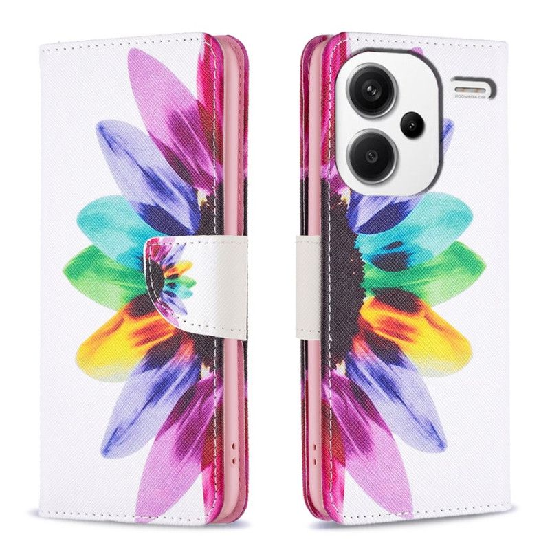 Folio-hoesje Xiaomi Redmi Note 13 Pro Plus 5g Telefoonhoesje Waterverfbloem