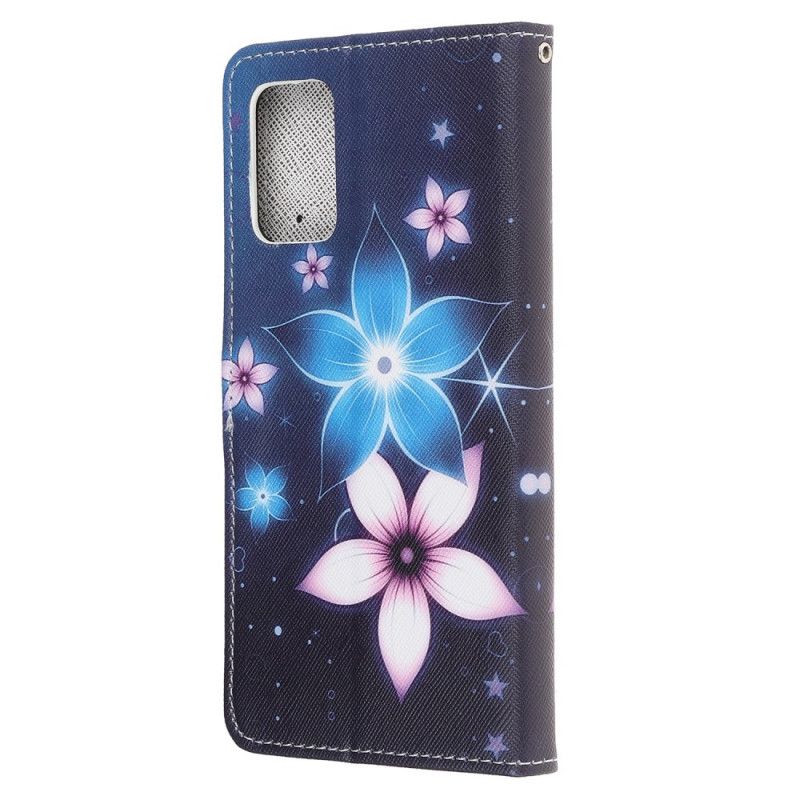 Bescherming Hoesje Samsung Galaxy S20 FE Telefoonhoesje Maanbloemen Met String