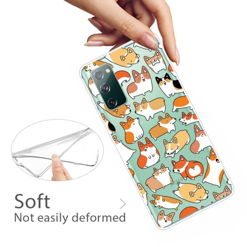 Case Hoesje Samsung Galaxy S20 FE Telefoonhoesje Transparant Meerdere Honden