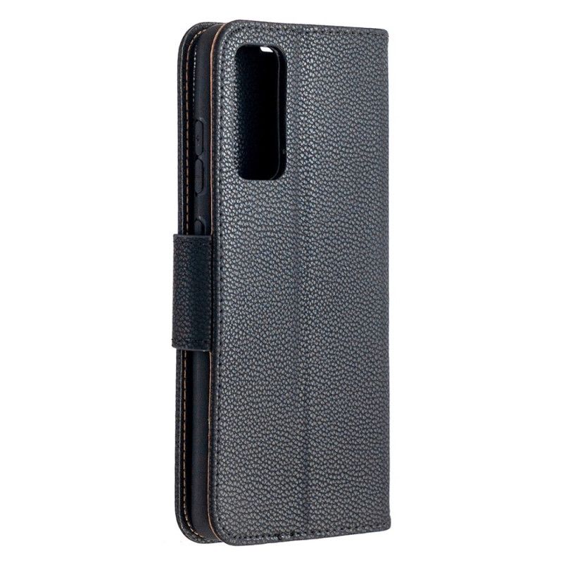 Cover Folio-hoesje Samsung Galaxy S20 FE Grijs Zwart Telefoonhoesje Lychee Schuine Flap