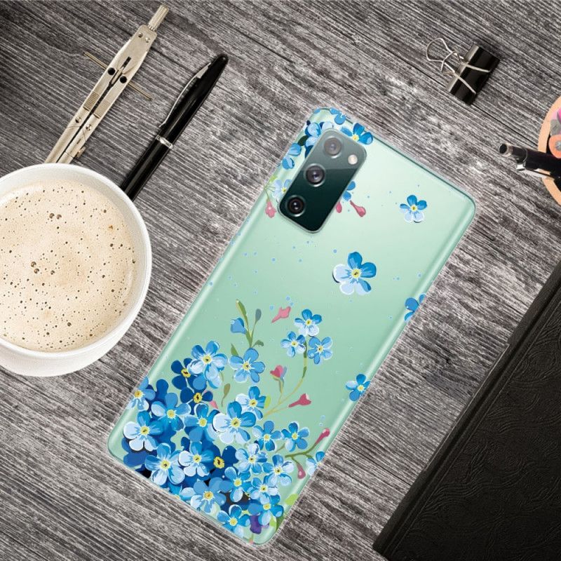 Hoesje Samsung Galaxy S20 FE Blauwe Bloemen