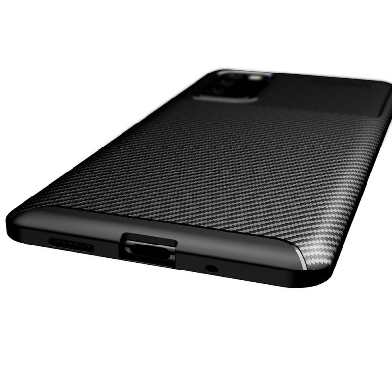 Hoesje Samsung Galaxy S20 FE Donkerblauw Zwart Flexibele Koolstofvezeltextuur
