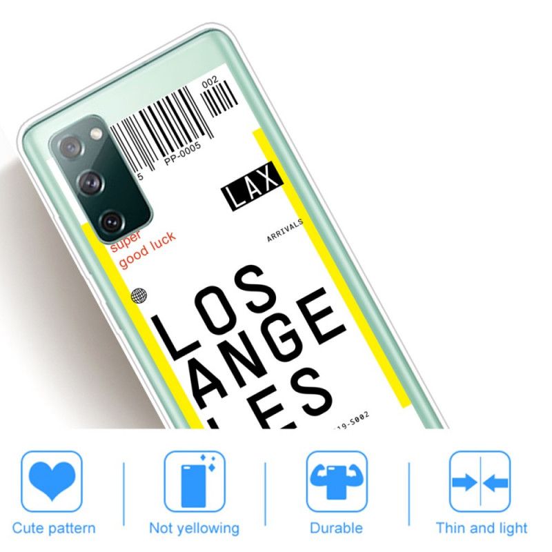 Hoesje Samsung Galaxy S20 FE Instapkaart Naar Los Angeles