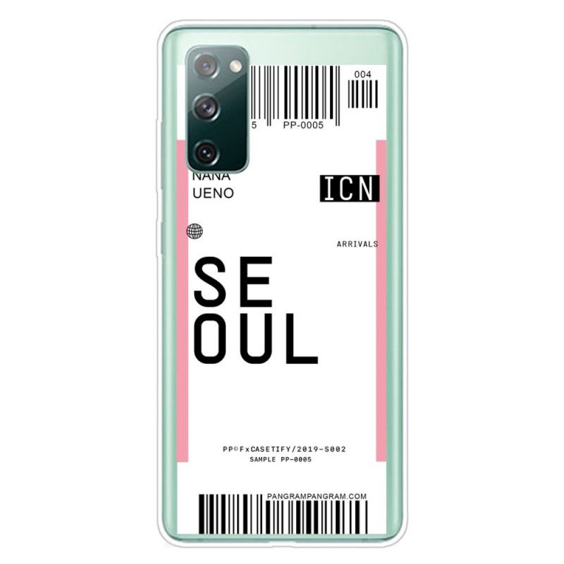 Hoesje Samsung Galaxy S20 FE Lichtpaars Magenta Instapkaart Naar Seoul