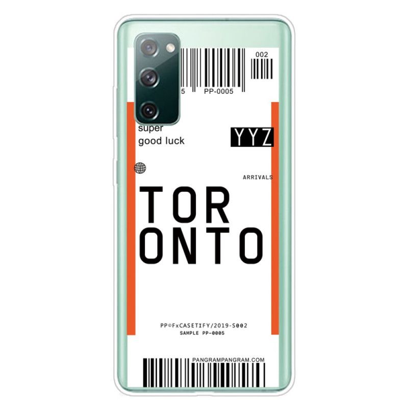 Hoesje Samsung Galaxy S20 FE Telefoonhoesje Instapkaart Naar Toronto