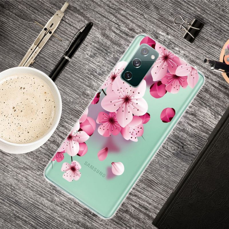 Hoesje Samsung Galaxy S20 FE Telefoonhoesje Kleine Roze Bloemen