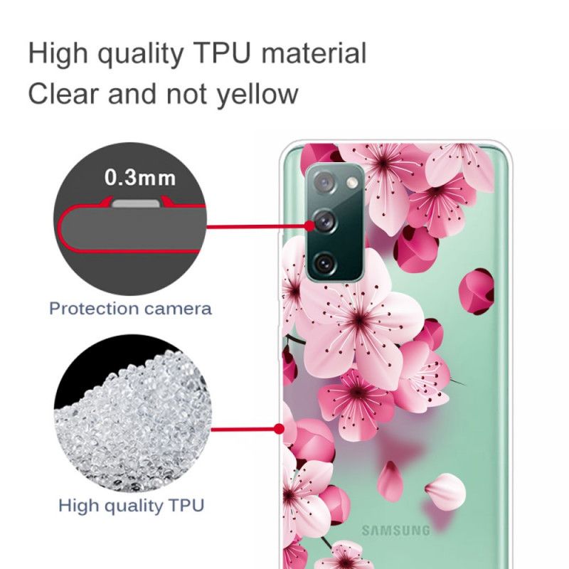 Hoesje Samsung Galaxy S20 FE Telefoonhoesje Kleine Roze Bloemen