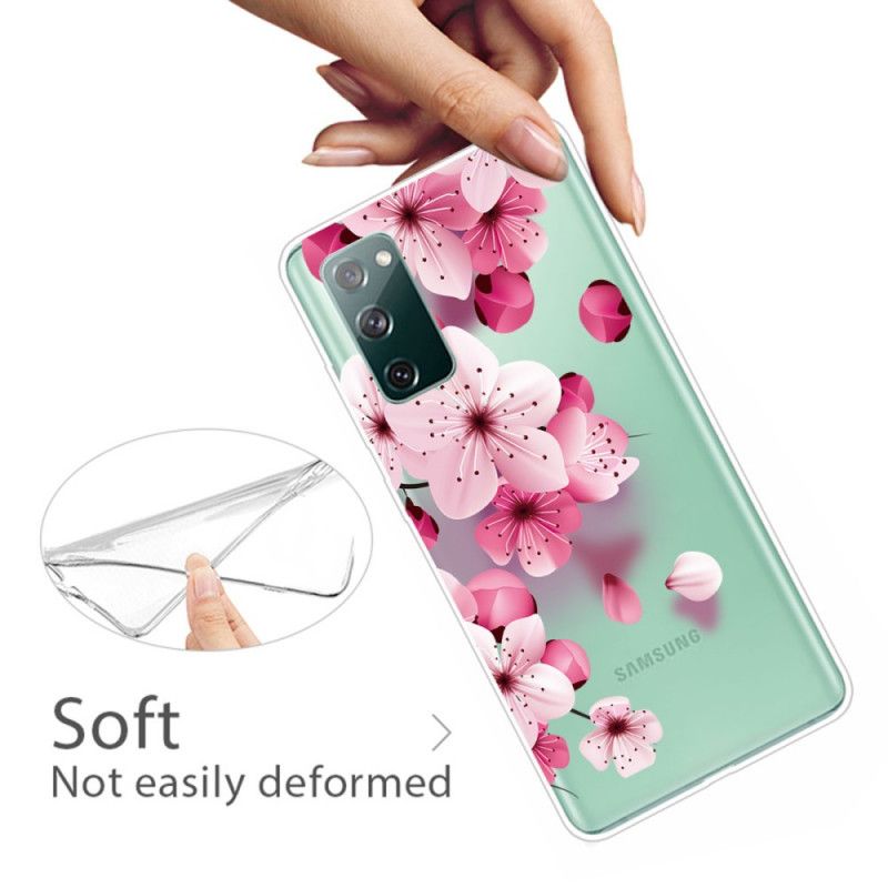 Hoesje Samsung Galaxy S20 FE Telefoonhoesje Kleine Roze Bloemen