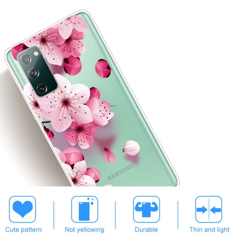 Hoesje Samsung Galaxy S20 FE Telefoonhoesje Kleine Roze Bloemen