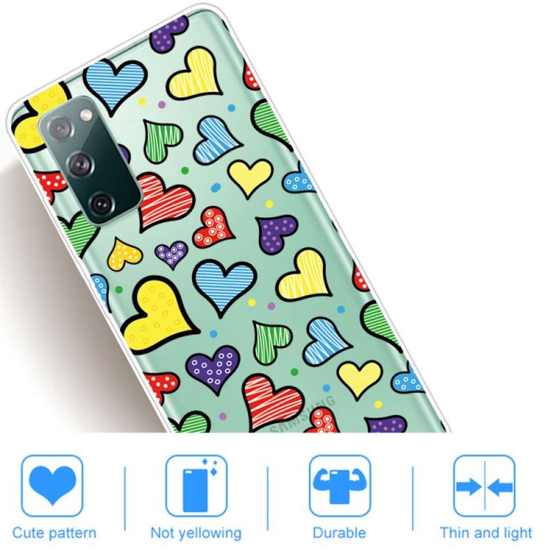 Hoesje Samsung Galaxy S20 FE Veelkleurige Harten
