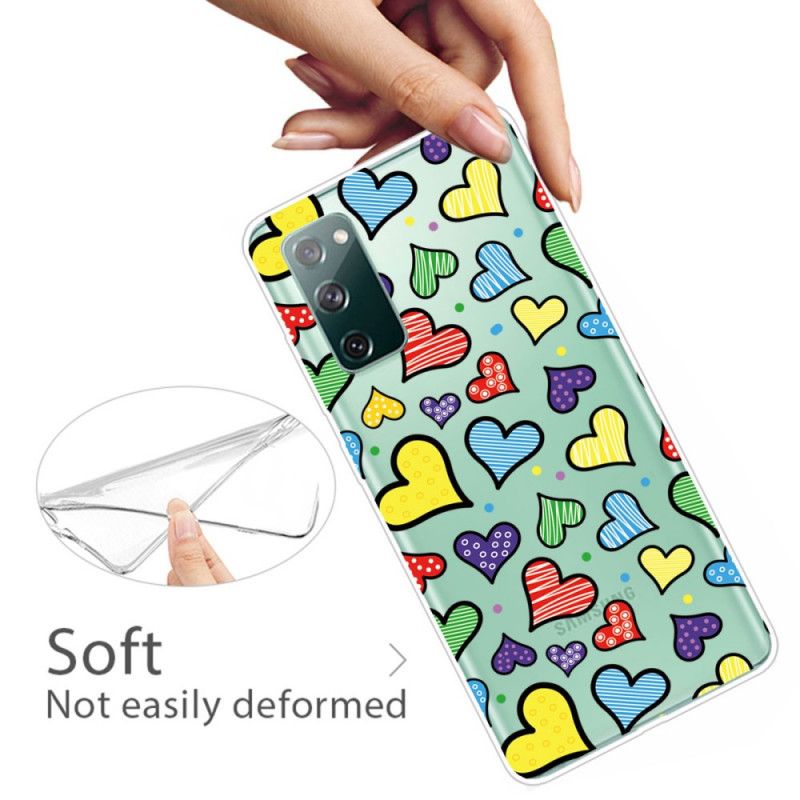 Hoesje Samsung Galaxy S20 FE Veelkleurige Harten