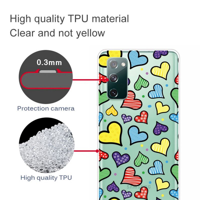 Hoesje Samsung Galaxy S20 FE Veelkleurige Harten