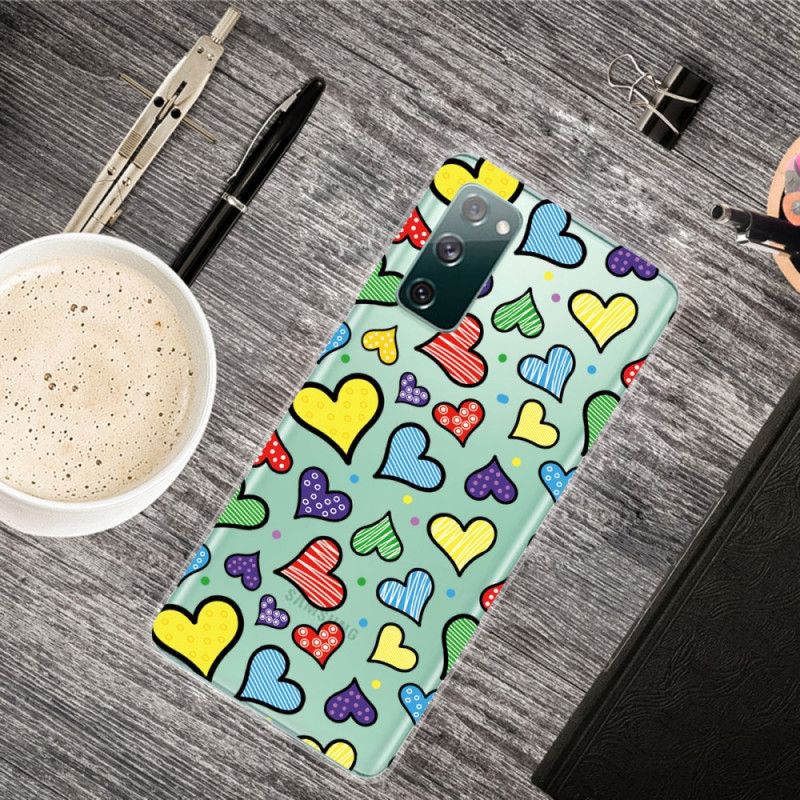 Hoesje Samsung Galaxy S20 FE Veelkleurige Harten