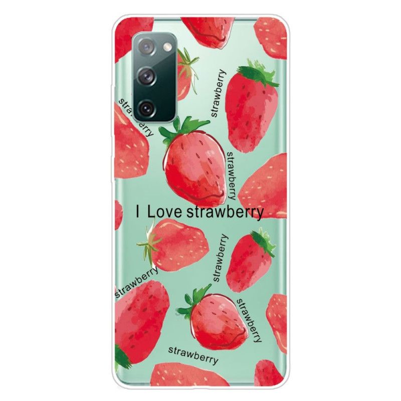 Hoesje voor Samsung Galaxy S20 FE Aardbeien / Ik Hou Van Aardbei