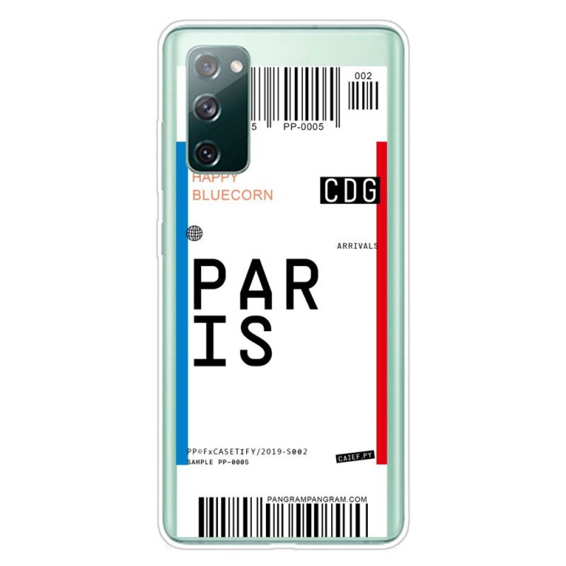 Hoesje voor Samsung Galaxy S20 FE Instapkaart Naar Parijs