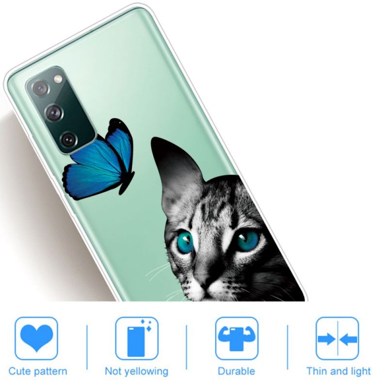Hoesje voor Samsung Galaxy S20 FE Kat En Vlinder